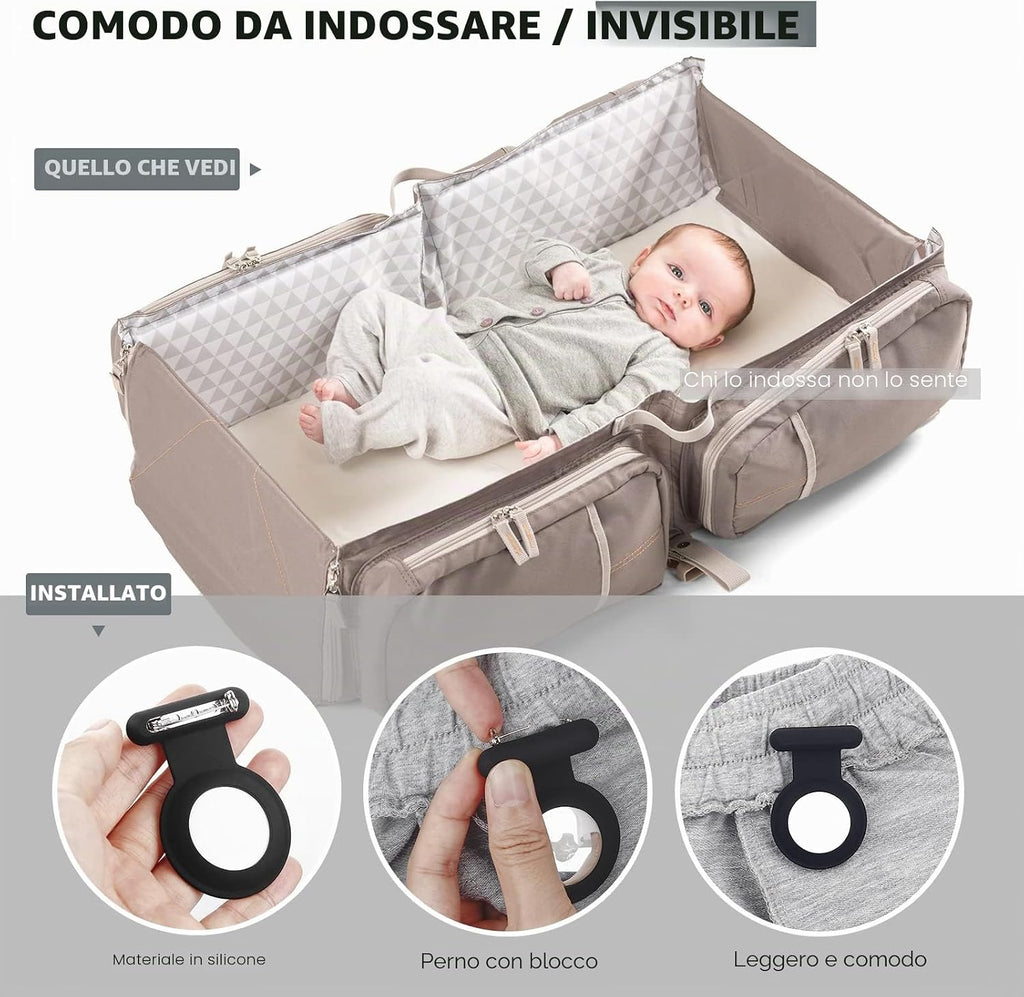 Tracker GPS Nascosto Airtag, Airtag per Bambini, Anziani, Animali Domestici, Abbigliamento, Più Sicuro Di Airtag, Portachiavi Airtag E Collana Airtag (Nero&Blu&Grigio&Rosa)