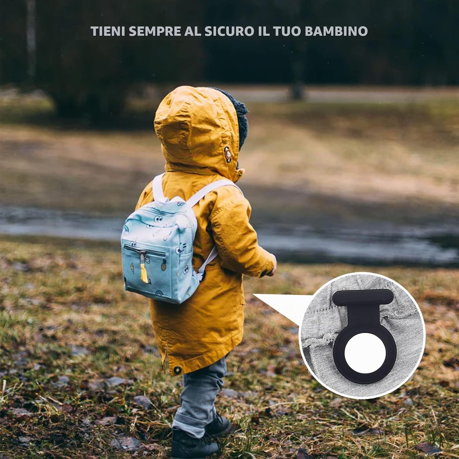 Tracker GPS Nascosto Airtag, Airtag per Bambini, Anziani, Animali Domestici, Abbigliamento, Più Sicuro Di Airtag, Portachiavi Airtag E Collana Airtag (Nero&Blu&Grigio&Rosa)