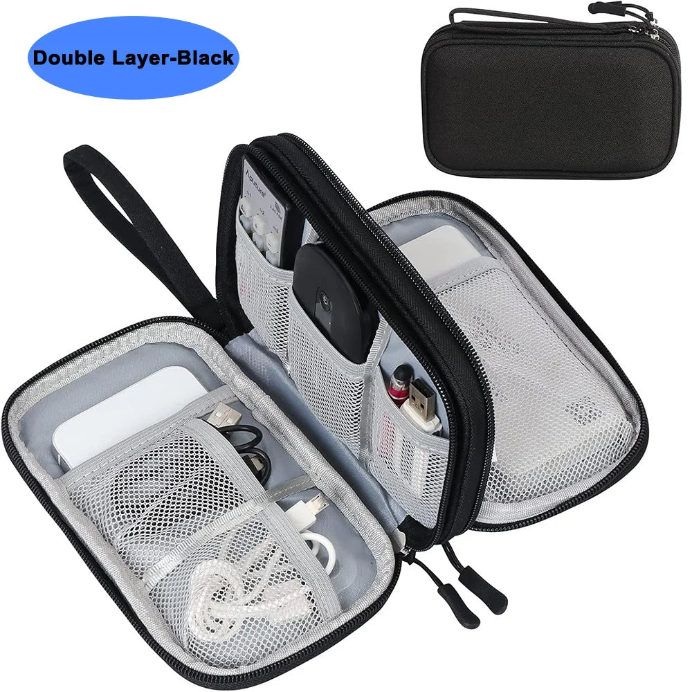 Waterproof Electronics Organizer Bag – Travel Cable & Accessories Storage Pouch
