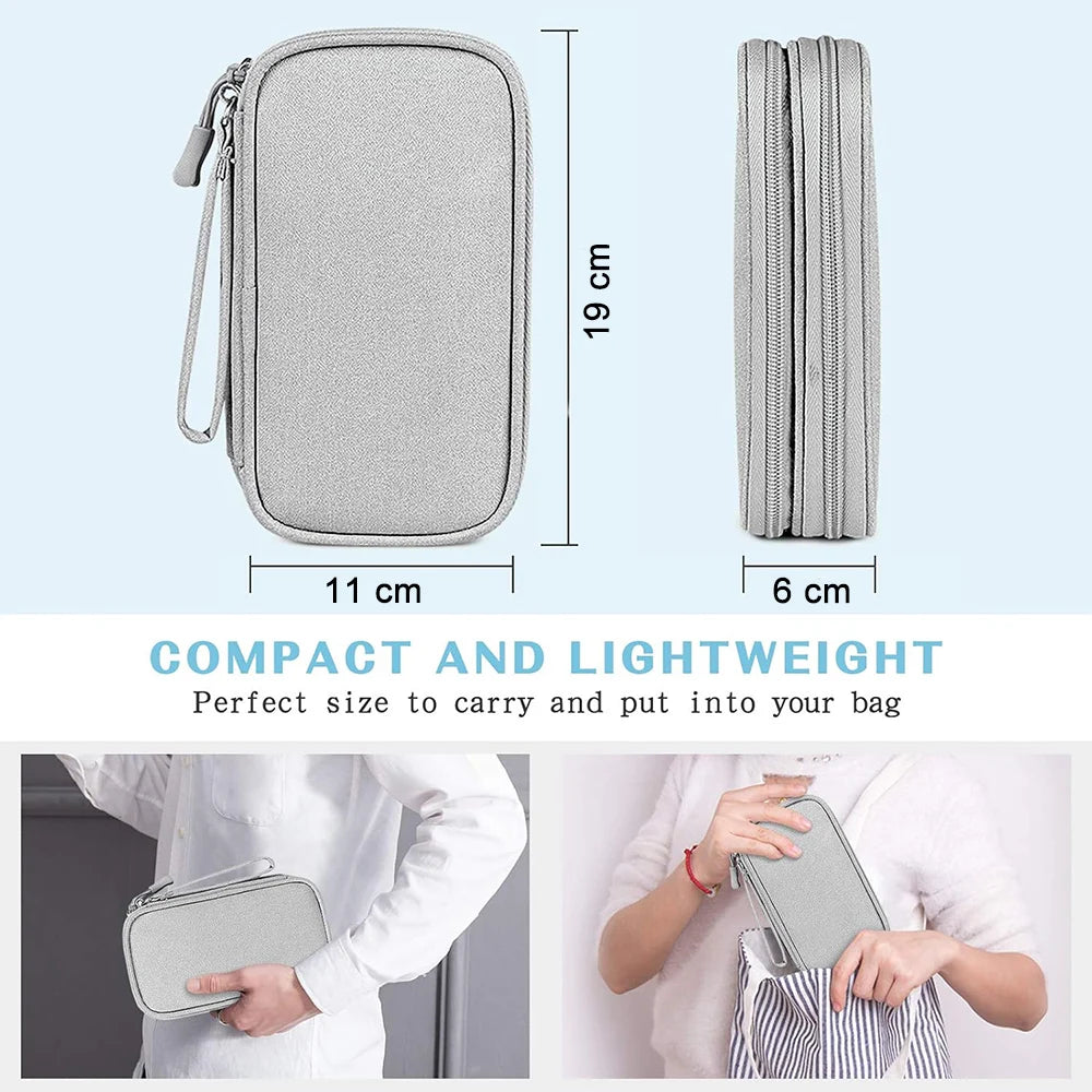 Waterproof Electronics Organizer Bag – Travel Cable & Accessories Storage Pouch