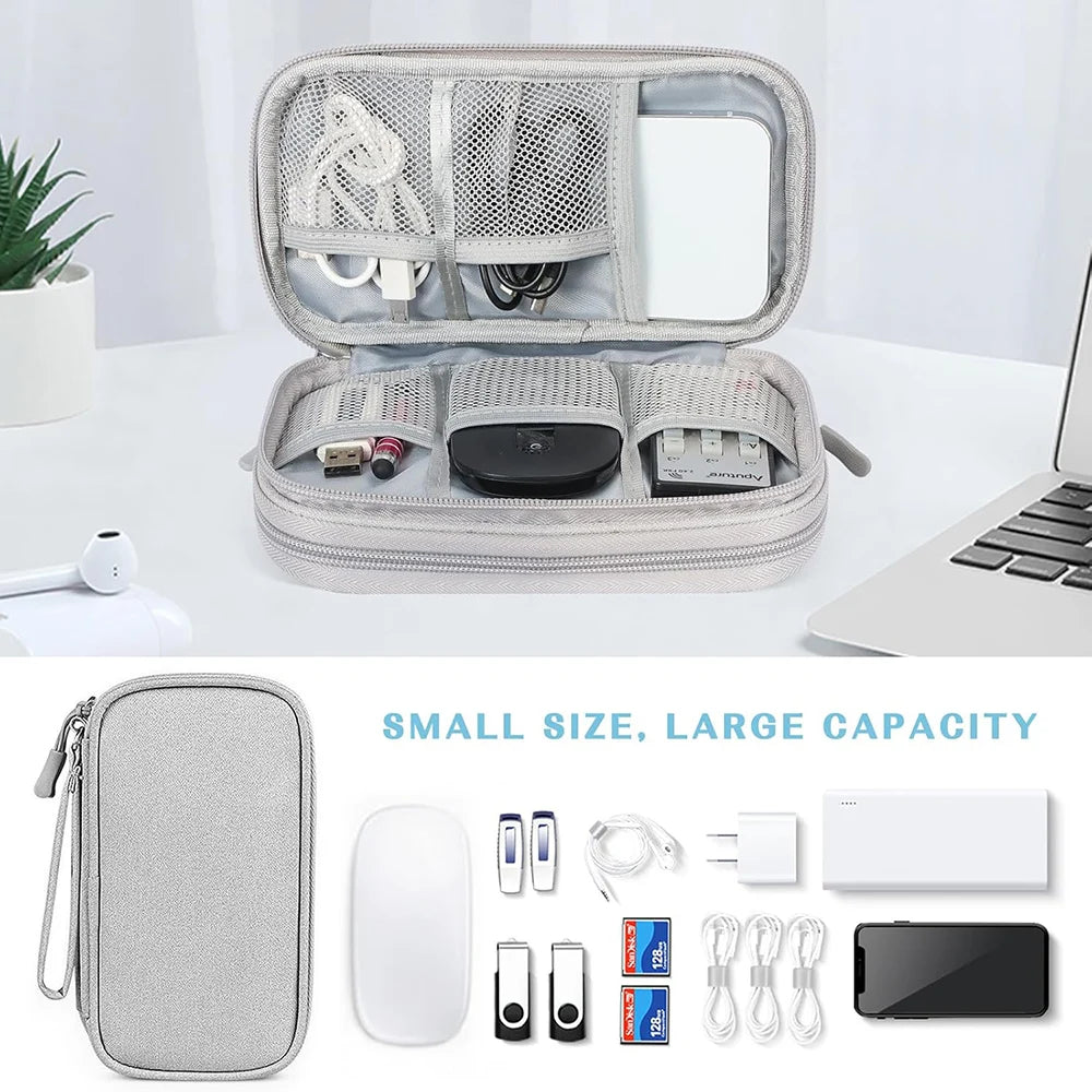 Waterproof Electronics Organizer Bag – Travel Cable & Accessories Storage Pouch