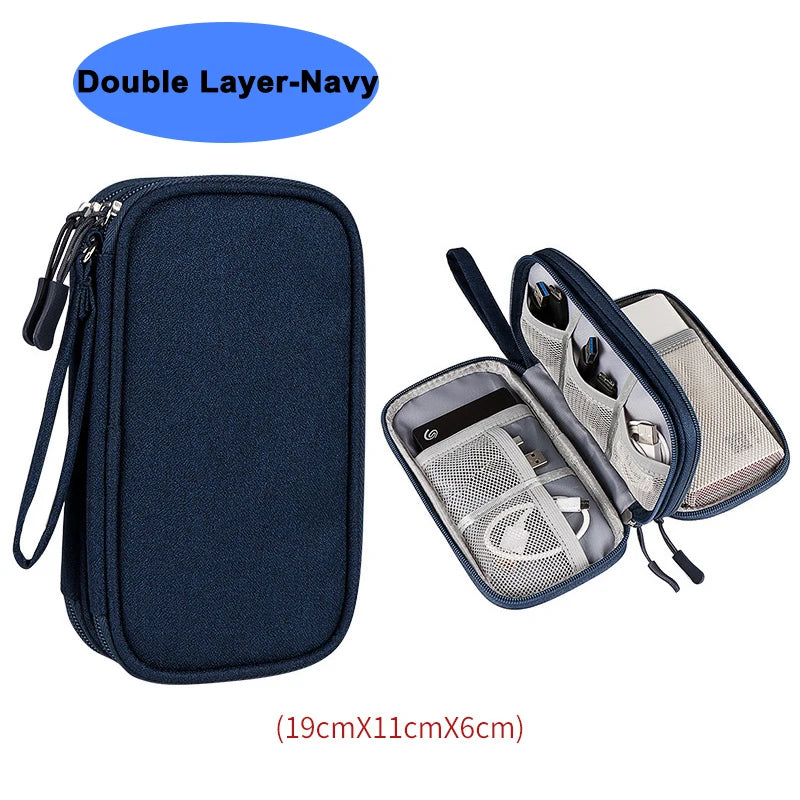 Waterproof Electronics Organizer Bag – Travel Cable & Accessories Storage Pouch