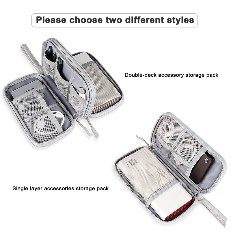 Waterproof Electronics Organizer Bag – Travel Cable & Accessories Storage Pouch