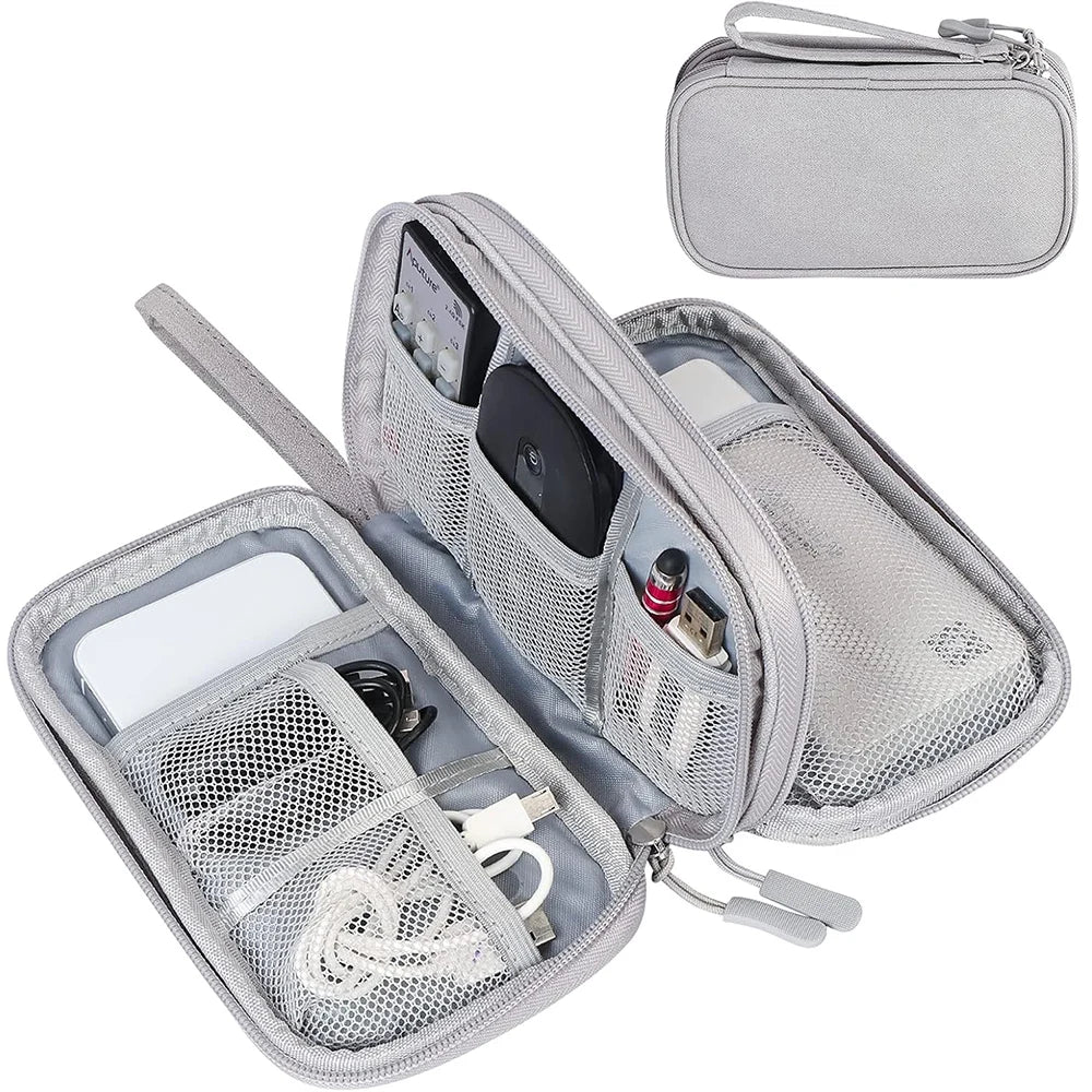 Waterproof Electronics Organizer Bag – Travel Cable & Accessories Storage Pouch