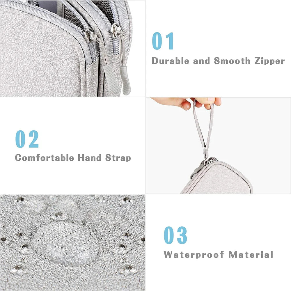 Waterproof Electronics Organizer Bag – Travel Cable & Accessories Storage Pouch