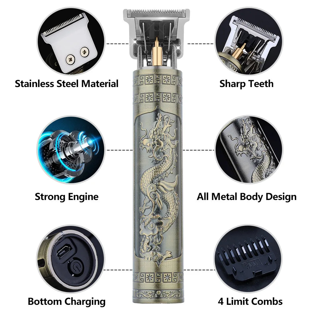 Retro T9 Pro Men's Electric Shaver & Hair Trimmer Set