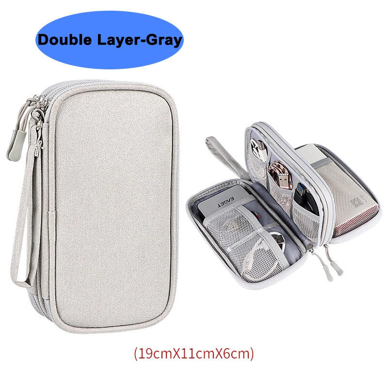 Waterproof Electronics Organizer Bag – Travel Cable & Accessories Storage Pouch