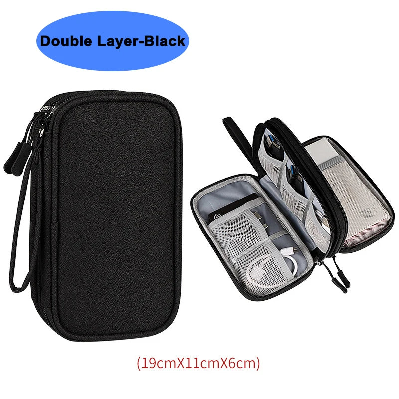 Waterproof Electronics Organizer Bag – Travel Cable & Accessories Storage Pouch