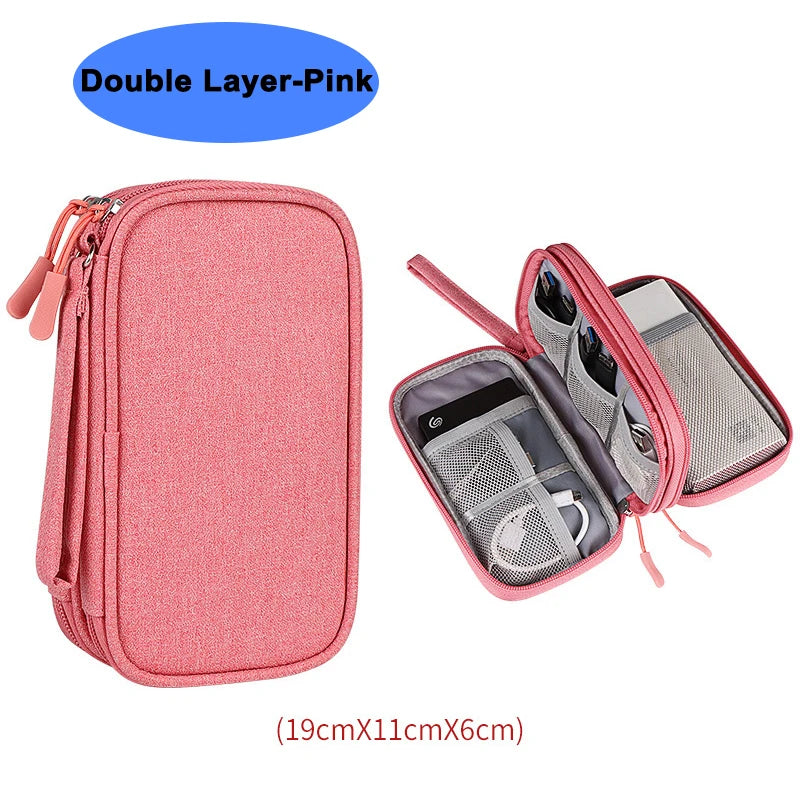 Waterproof Electronics Organizer Bag – Travel Cable & Accessories Storage Pouch