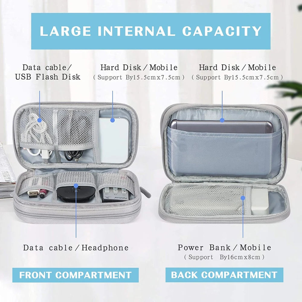 Waterproof Electronics Organizer Bag – Travel Cable & Accessories Storage Pouch