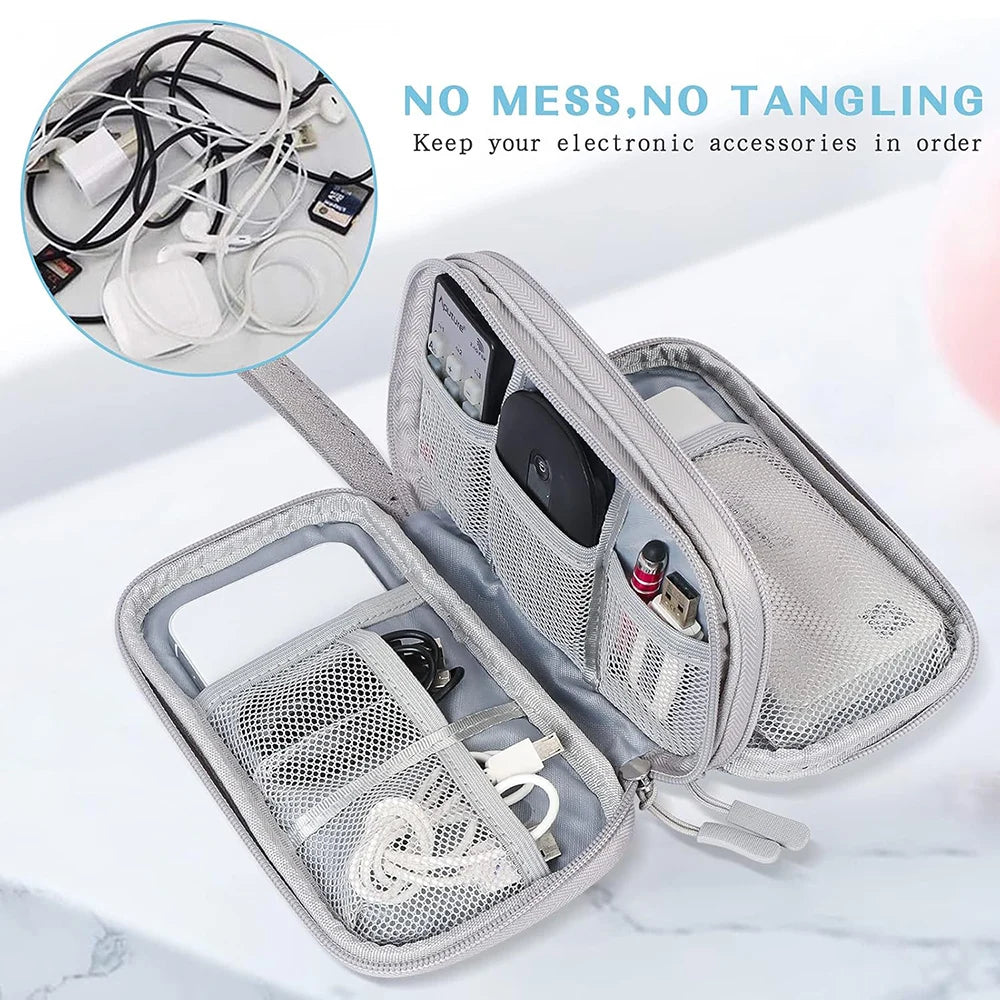 Waterproof Electronics Organizer Bag – Travel Cable & Accessories Storage Pouch