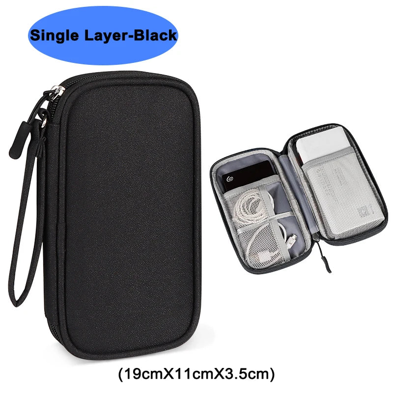 Waterproof Electronics Organizer Bag – Travel Cable & Accessories Storage Pouch