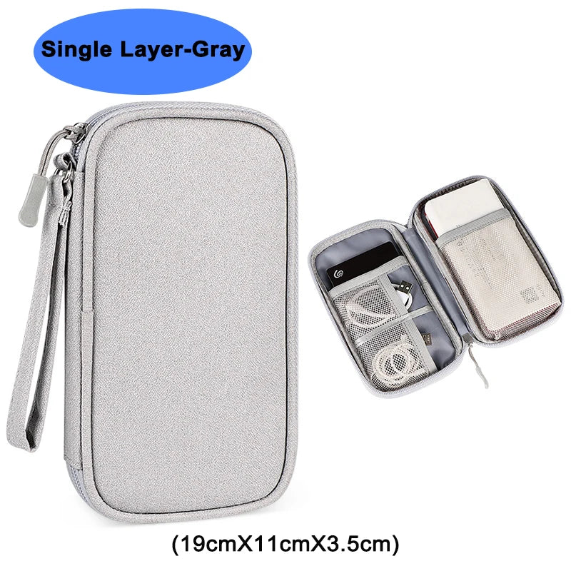 Waterproof Electronics Organizer Bag – Travel Cable & Accessories Storage Pouch