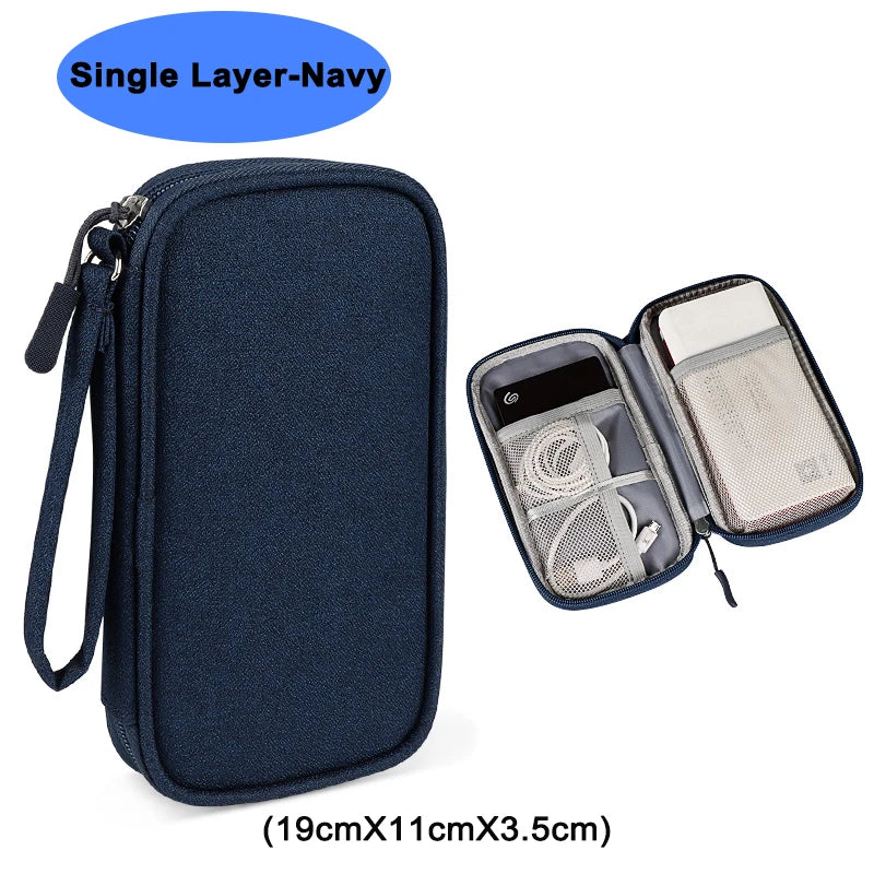 Waterproof Electronics Organizer Bag – Travel Cable & Accessories Storage Pouch