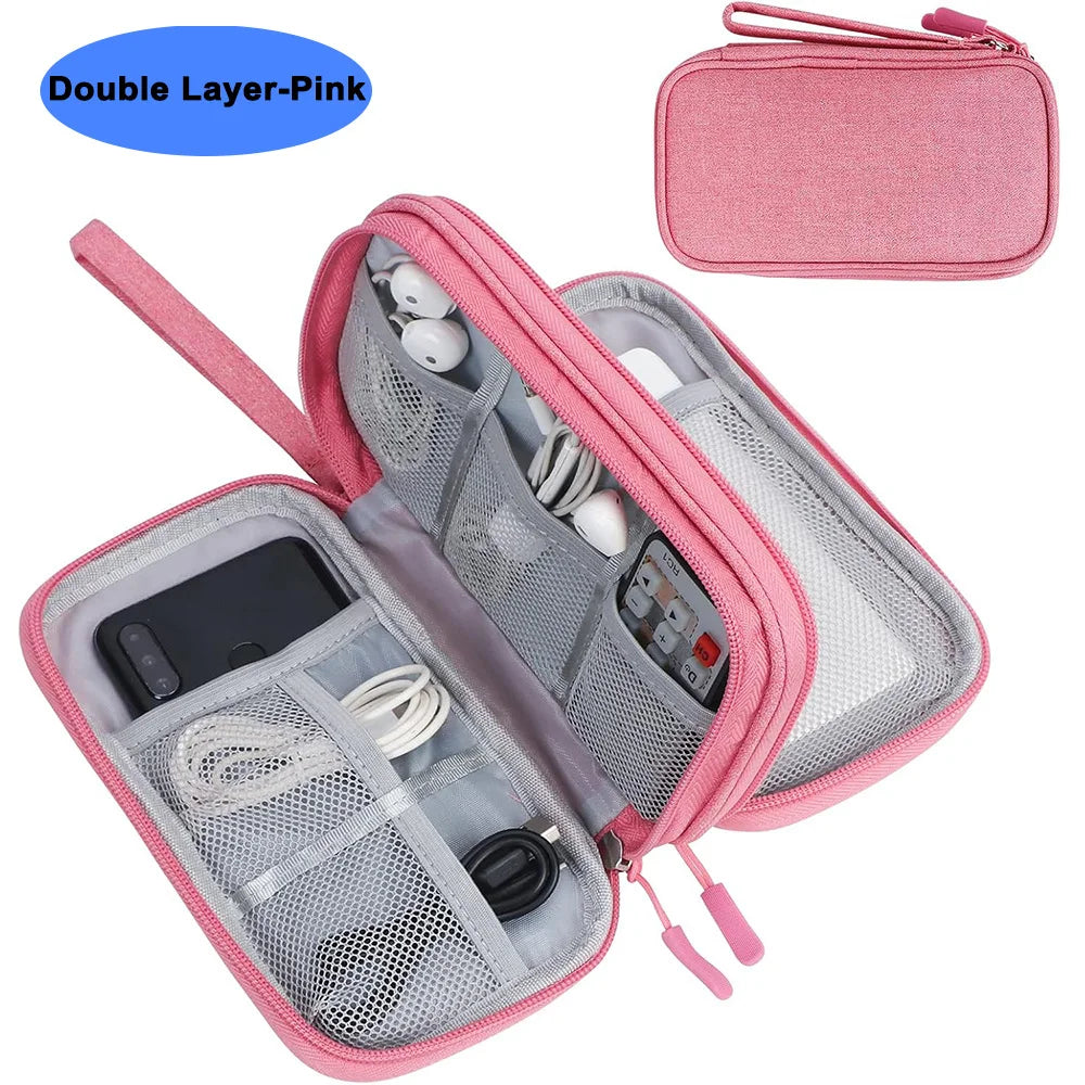 Waterproof Electronics Organizer Bag – Travel Cable & Accessories Storage Pouch