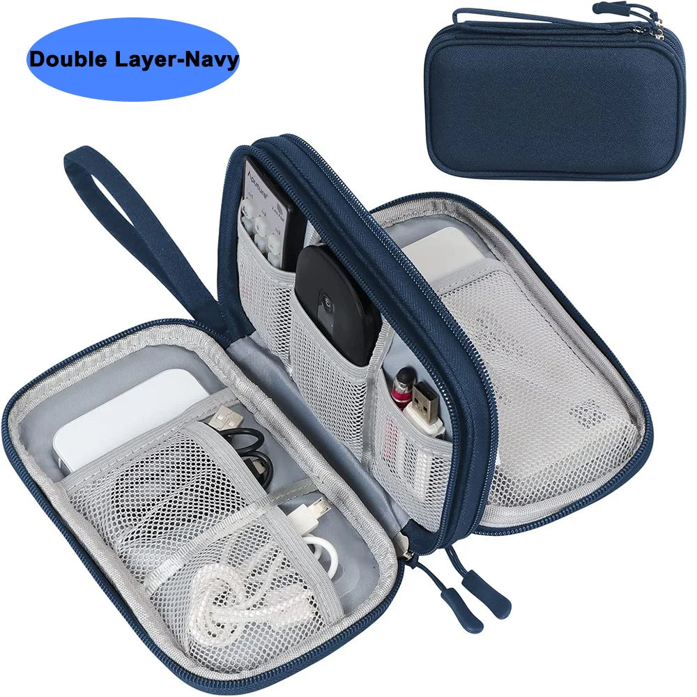 Waterproof Electronics Organizer Bag – Travel Cable & Accessories Storage Pouch